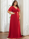 Custom Size Flutter Sleeves Chiffon Empire Waist Bridesmaid Dress Evening Mother of the Bride Dresses