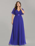 Custom Size Flutter Sleeves Chiffon Empire Waist Bridesmaid Dress Evening Mother of the Bride Dresses