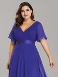 Custom Size Flutter Sleeves Chiffon Empire Waist Bridesmaid Dress Evening Mother of the Bride Dresses