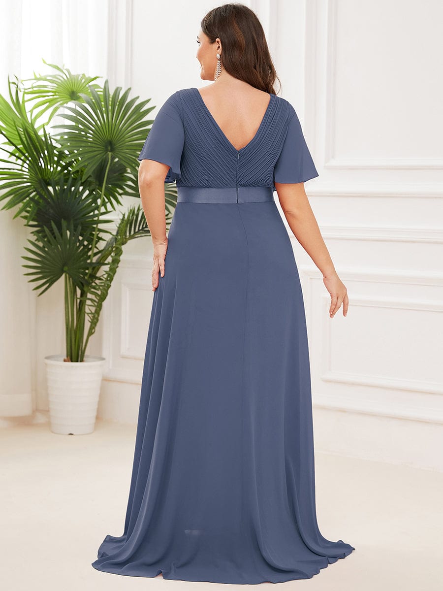 Custom Size Flutter Sleeves Chiffon Empire Waist Bridesmaid Dress Evening Mother of the Bride Dresses