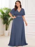 Custom Size Flutter Sleeves Chiffon Empire Waist Bridesmaid Dress Evening Mother of the Bride Dresses