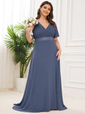 Custom Size Flutter Sleeves Chiffon Empire Waist Bridesmaid Dress Evening Mother of the Bride Dresses