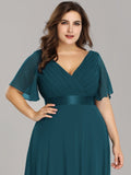 Custom Size Flutter Sleeves Chiffon Empire Waist Bridesmaid Dress Evening Mother of the Bride Dresses