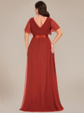 Custom Size Flutter Sleeves Chiffon Empire Waist Bridesmaid Dress Evening Mother of the Bride Dresses
