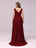 Benutzerdefinierte Größe V-Ausschnitt High-Low Chiffon Abend Party Kleid Damen Ballkleider