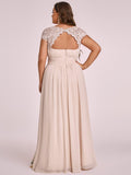 Vestido de dama de honor elegante, largo, de encaje, con mangas cortas, talla personalizada, vestidos de noche formales