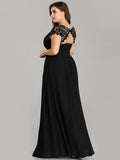 Vestido de dama de honor elegante, largo, de encaje, con mangas cortas, talla personalizada, vestidos de noche formales