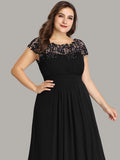 Vestido de dama de honor elegante, largo, de encaje, con mangas cortas, talla personalizada, vestidos de noche formales