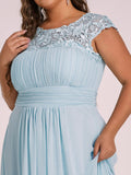 Vestido de dama de honor elegante, largo, de encaje, con mangas cortas, talla personalizada, vestidos de noche formales
