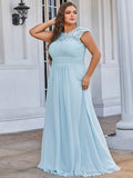 Vestido de dama de honor elegante, largo, de encaje, con mangas cortas, talla personalizada, vestidos de noche formales