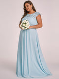 Vestido de dama de honor elegante, largo, de encaje, con mangas cortas, talla personalizada, vestidos de noche formales
