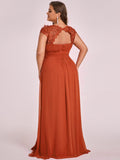 Vestido de dama de honor elegante, largo, de encaje, con mangas cortas, talla personalizada, vestidos de noche formales