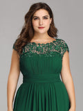 Vestido de dama de honor elegante, largo, de encaje, con mangas cortas, talla personalizada, vestidos de noche formales