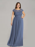 Vestido de dama de honor elegante, largo, de encaje, con mangas cortas, talla personalizada, vestidos de noche formales