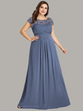 Vestido de dama de honor elegante, largo, de encaje, con mangas cortas, talla personalizada, vestidos de noche formales