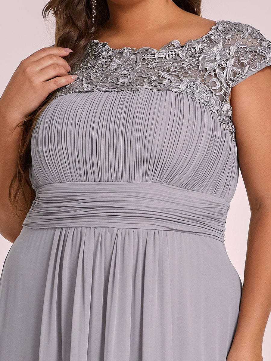 Klassisches Maxikleid mit langen Spitzenärmeln und Flügelärmeln für Brautjungfern, formelle Abend- und Partykleider für Damen