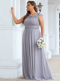 Vestido de dama de honor elegante, largo, de encaje, con mangas cortas, talla personalizada, vestidos de noche formales
