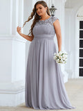 Klassisches Maxikleid mit langen Spitzenärmeln und Flügelärmeln für Brautjungfern, formelle Abend- und Partykleider für Damen