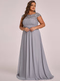 Vestido de dama de honor elegante, largo, de encaje, con mangas cortas, talla personalizada, vestidos de noche formales