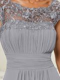 Klassisches Maxikleid mit langen Spitzenärmeln und Flügelärmeln für Brautjungfern, formelle Abend- und Partykleider für Damen