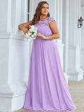 Vestido de dama de honor elegante, largo, de encaje, con mangas cortas, talla personalizada, vestidos de noche formales