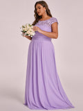 Vestido de dama de honor elegante, largo, de encaje, con mangas cortas, talla personalizada, vestidos de noche formales