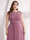 Vestido de dama de honor elegante, largo, de encaje, con mangas cortas, talla personalizada, vestidos de noche formales