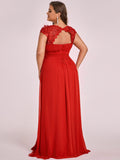 Vestido de dama de honor elegante, largo, de encaje, con mangas cortas, talla personalizada, vestidos de noche formales