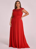 Vestido de dama de honor elegante, largo, de encaje, con mangas cortas, talla personalizada, vestidos de noche formales