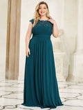 Vestido de dama de honor elegante, largo, de encaje, con mangas cortas, talla personalizada, vestidos de noche formales