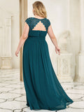 Klassisches Maxikleid mit langen Spitzenärmeln und Flügelärmeln für Brautjungfern, formelle Abend- und Partykleider für Damen