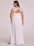 Vestido de dama de honor elegante, largo, de encaje, con mangas cortas, talla personalizada, vestidos de noche formales