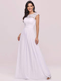 Klassisches Maxikleid mit langen Spitzenärmeln und Flügelärmeln für Brautjungfern, formelle Abend- und Partykleider für Damen
