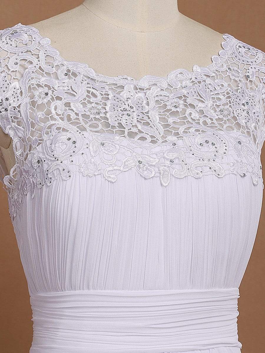 Klassisches Maxikleid mit langen Spitzenärmeln und Flügelärmeln für Brautjungfern, formelle Abend- und Partykleider für Damen