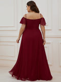 Vestido de dama de honor formal con hombros descubiertos y abertura lateral, talla personalizada