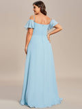Vestido de dama de honor formal con hombros descubiertos y abertura lateral, talla personalizada