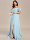 Vestido de dama de honor formal con hombros descubiertos y abertura lateral, talla personalizada