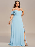 Vestido de dama de honor formal con hombros descubiertos y abertura lateral, talla personalizada
