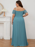 Vestido de dama de honor formal con hombros descubiertos y abertura lateral, talla personalizada
