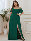 Vestido de dama de honor formal con hombros descubiertos y abertura lateral, talla personalizada