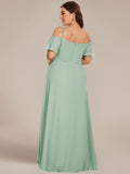 Vestido de dama de honor formal con hombros descubiertos y abertura lateral, talla personalizada