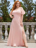 Vestido de dama de honor formal con hombros descubiertos y abertura lateral, talla personalizada
