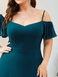 Vestido de dama de honor formal con hombros descubiertos y abertura lateral, talla personalizada