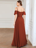 Vestido de dama de honor formal con hombros descubiertos y abertura lateral, talla personalizada