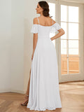 Vestido de dama de honor formal con hombros descubiertos y abertura lateral, talla personalizada