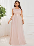 Vestido de dama de honor clásico con escote redondo y espalda en V, de encaje, talla personalizada, para noche formal