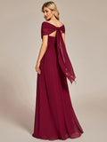 Wandelbares, plissiertes, trägerloses Brautjungfernkleid aus Chiffon mit Bindegürtel