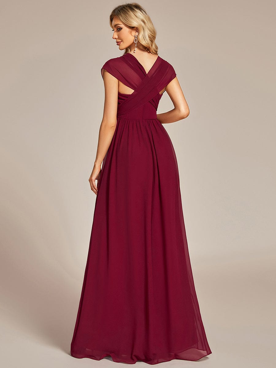 Wandelbares, plissiertes, trägerloses Brautjungfernkleid aus Chiffon mit Bindegürtel