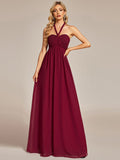 Wandelbares, plissiertes, trägerloses Brautjungfernkleid aus Chiffon mit Bindegürtel
