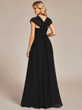 Vestido de dama de honor plisado de gasa convertible, talla A, para noche y fiesta.